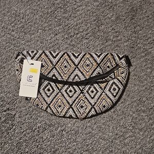 Coast Luxe Black and Cream Diamond Crossbody Bag